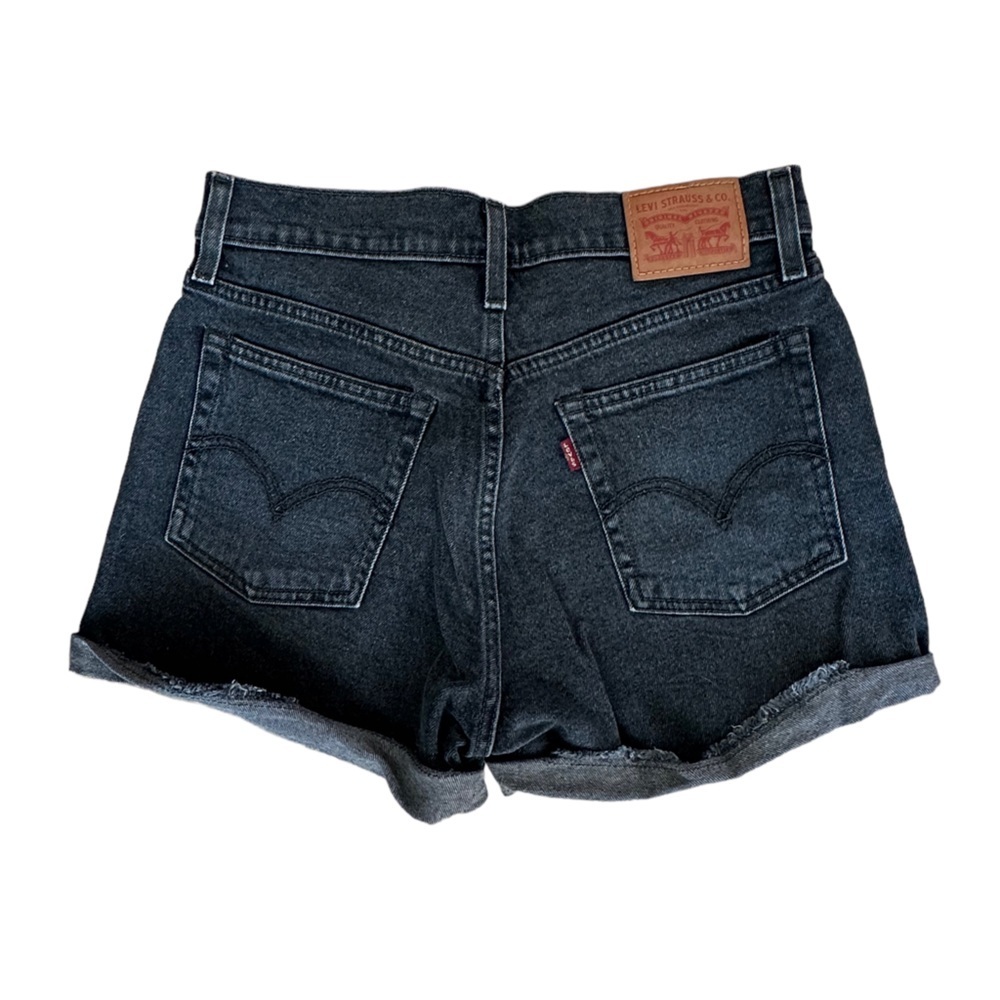 Levi’s button up short dark gray washed black denim shorts - Picture 6 of 6